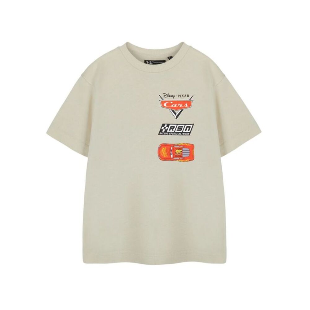 Cars Boys Racing Sports Network Lightning McQueen T-Shirt / Beige